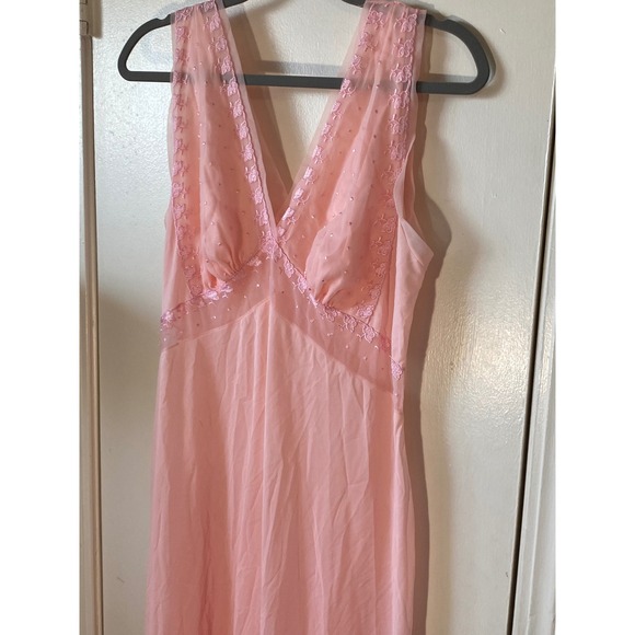 Vintage Pink Sheer Nightgown Princess Lingerie NO TAG Measurements in listing - Picture 2 of 13